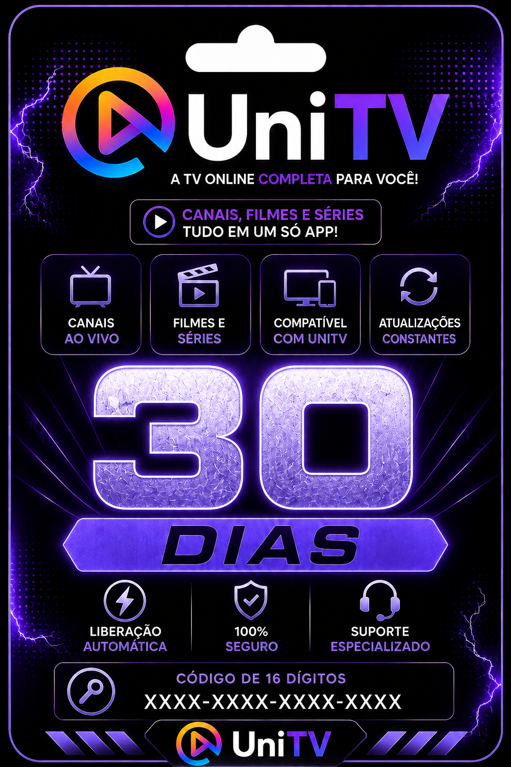 Recarga Unitv Mensal
